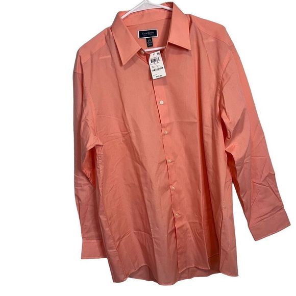 NWT Club Room Men’s Large Coral Long Sleeve Button Down Dress Shirt. - Picture 1 of 3